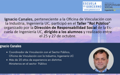 EL DÍA 25 DE OCTUBRE SE REALIZÓ EL «TALLER DE ROL PÚBLICO”, ORGANIZADO POR LA DIRECCIÓN DE RESPONSABILIDAD SOCIAL DE LA ESCUELA DE INGENIERÍA UC.